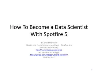How To Become a Data Scientist With Spotfire 5