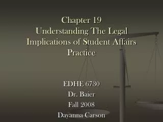 Chapter 19 Understanding The Legal Implications of Student Affairs Practice