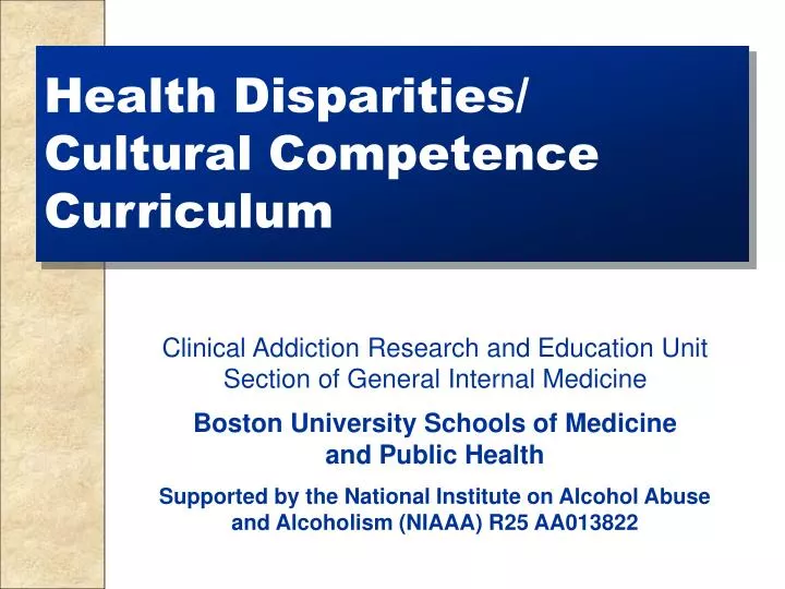 health disparities cultural competence curriculum