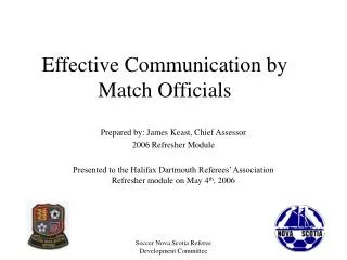 Effective Communication by Match Officials
