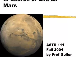 In Search of Life on Mars