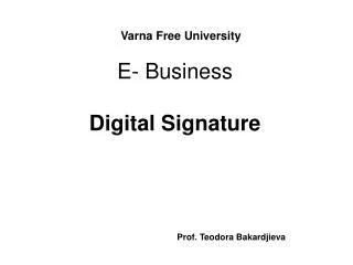 E- Business Digital Signature