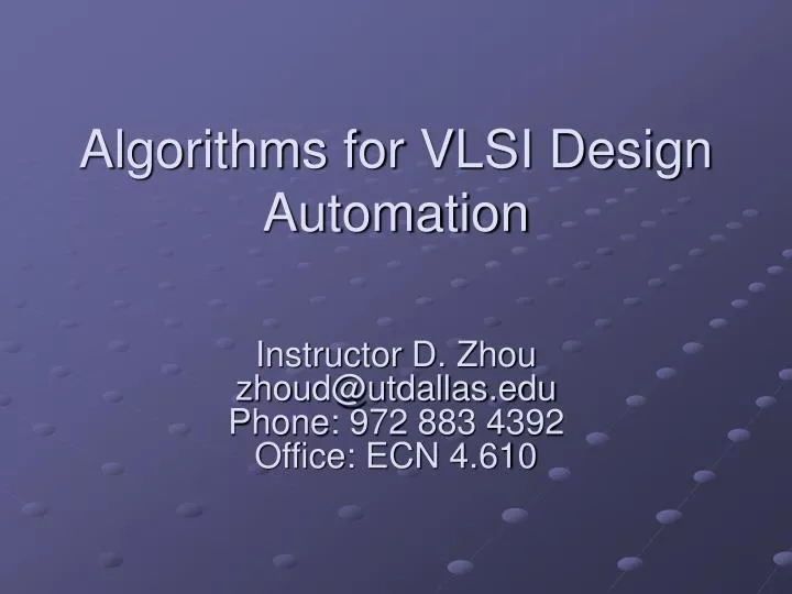 algorithms for vlsi design automation