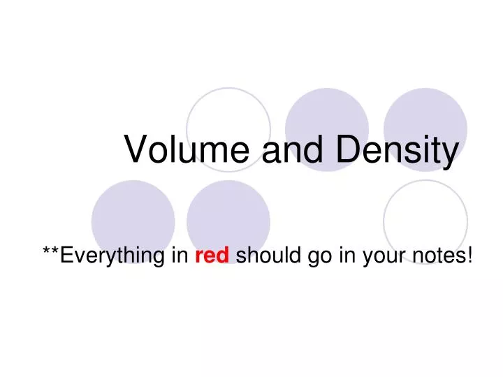 volume and density
