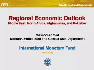 Regional Economic Outlook Middle East, North Africa, Afghanistan, and Pakistan