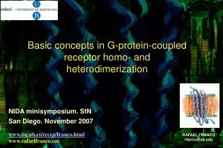 Basic concepts in G-protein-coupled receptor homo- and heterodimerization