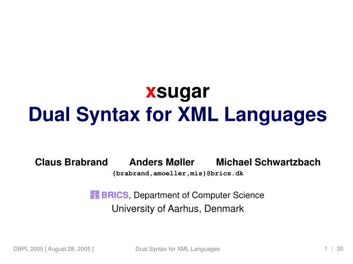 x sugar dual syntax for xml languages