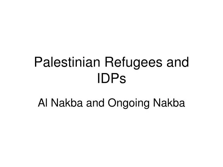 palestinian refugees and idps
