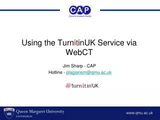 Using the Turn it in UK Service via WebCT