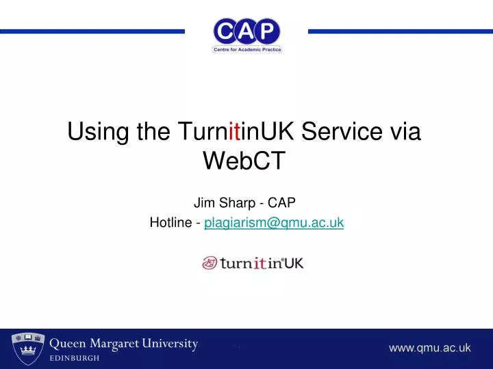 using the turn it in uk service via webct