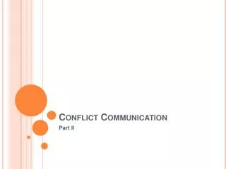 Conflict Communication