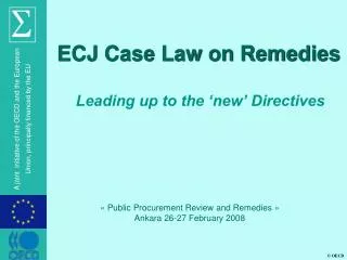 ECJ Case Law on Remedies