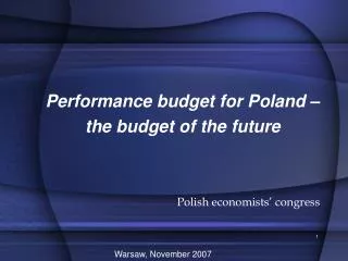 Performance budget for Poland – the budget of the future