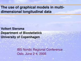 The use of graphical models in multi-dimensional longitudinal data