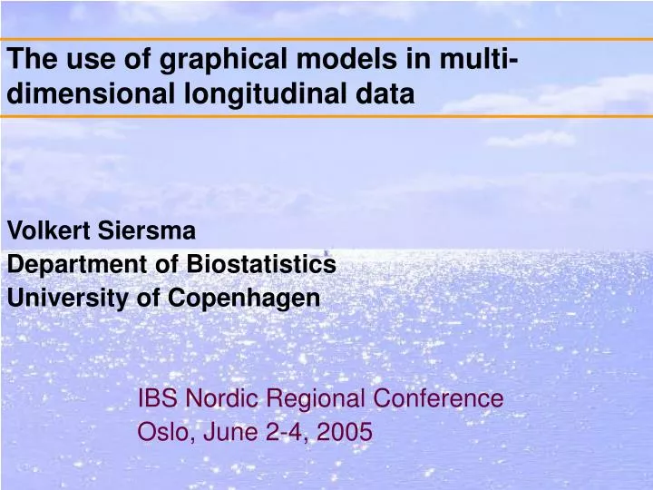 the use of graphical models in multi dimensional longitudinal data