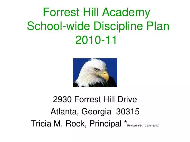 forrest hill academy school wide discipline plan 2010 11