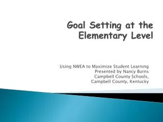 Goal Setting at the Elementary Level