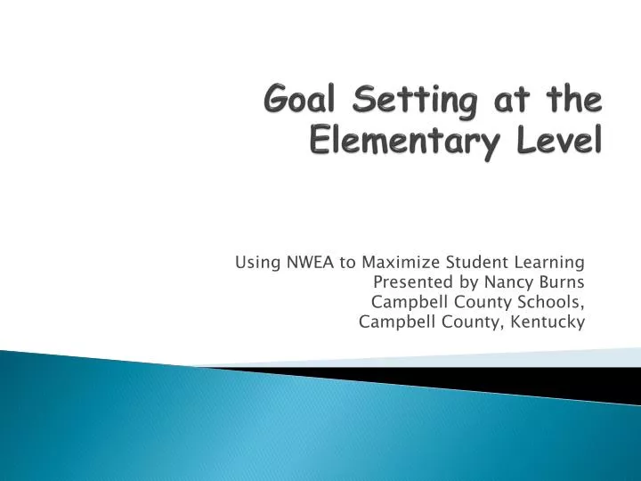 goal setting at the elementary level
