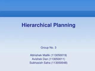 Hierarchical Planning