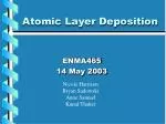 Atomic Layer Deposition - slide 1