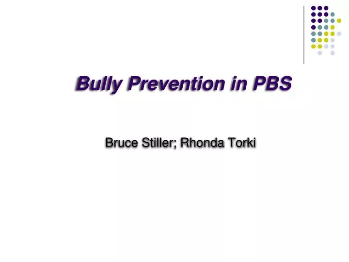 bully prevention in pbs