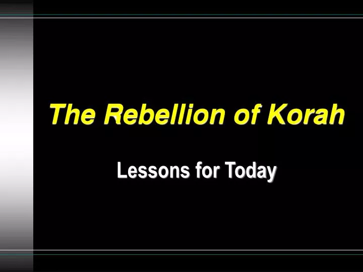 the rebellion of korah