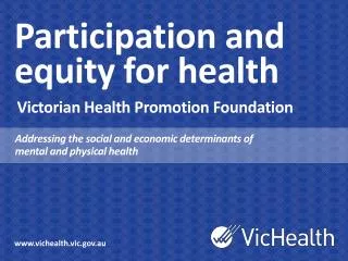 Participation and equity for health