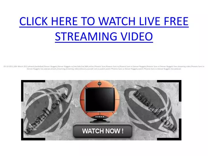 click here to watch live free streaming video