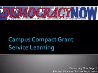 Campus Compact Grant Service Learning