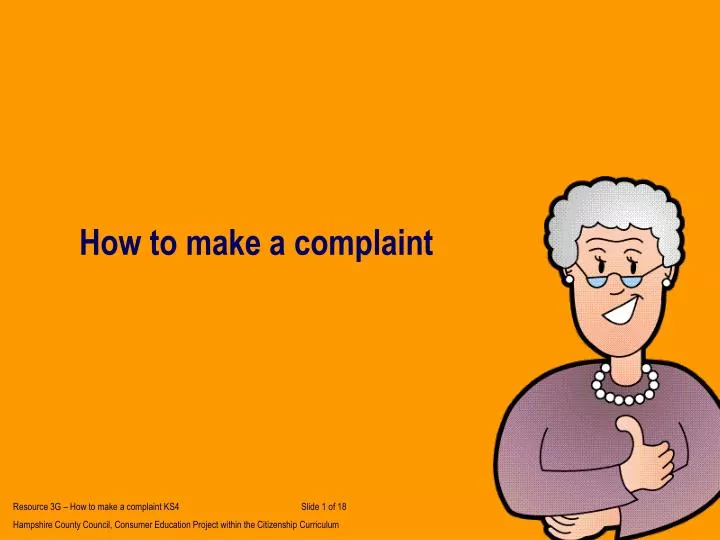 how to make a complaint