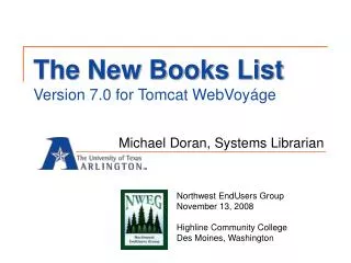 The New Books List Version 7.0 for Tomcat WebVoyáge