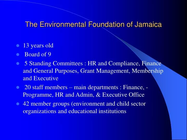 the environmental foundation of jamaica