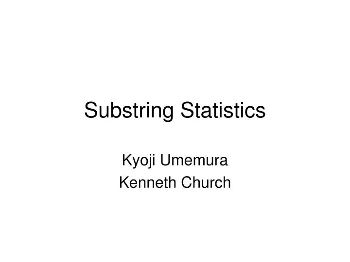 substring statistics