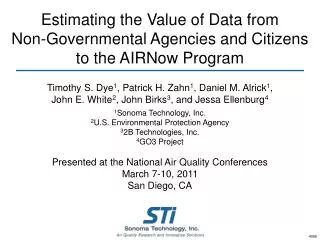 Estimating the Value of Data from Non-Governmental Agencies and Citizens to the AIRNow Program