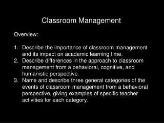 Classroom Management