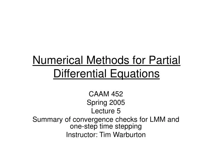 numerical methods for partial differential equations
