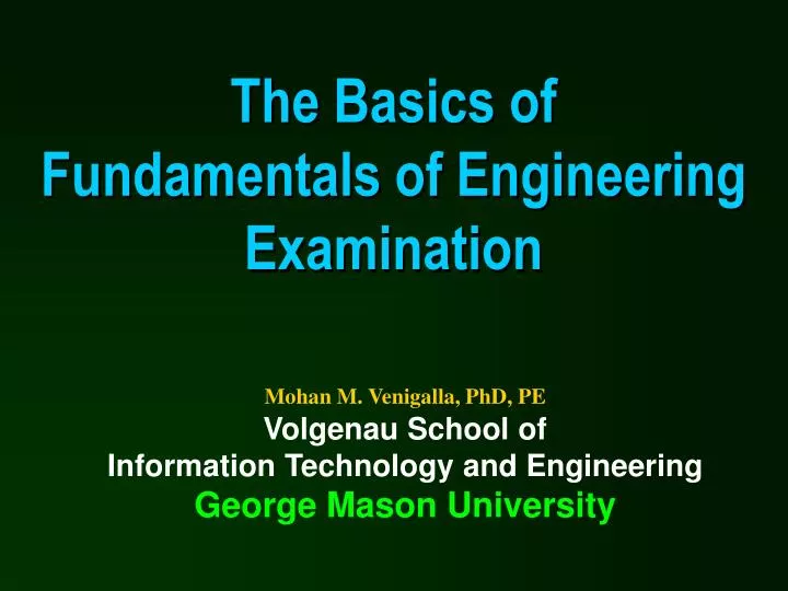 the basics of fundamentals of engineering examination