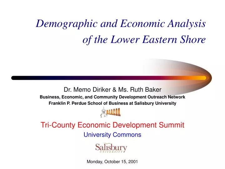 demographic and economic analysis of the lower eastern shore
