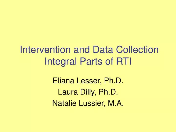 intervention and data collection integral parts of rti