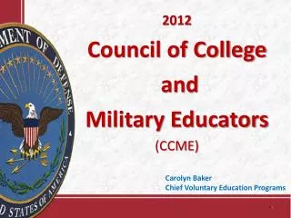 2012 Council of College and Military Educators (CCME)