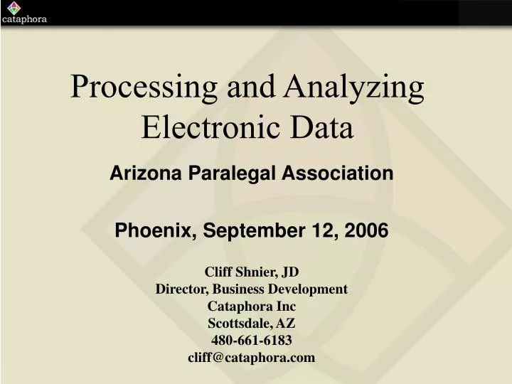 processing and analyzing electronic data