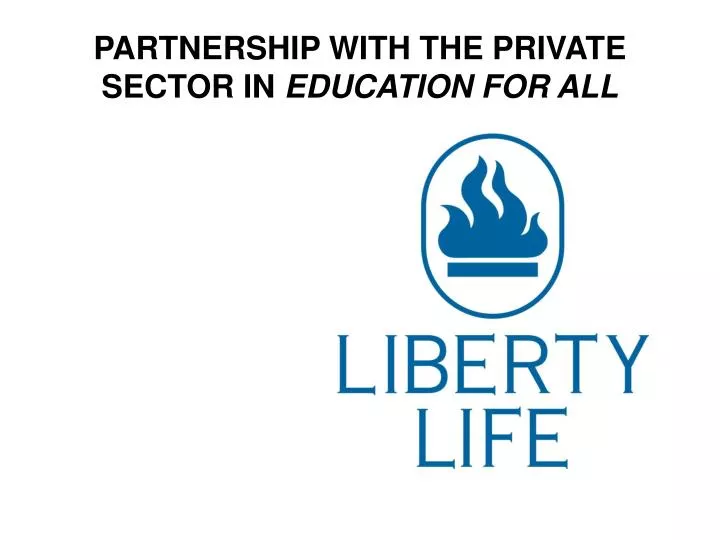 partnership with the private sector in education for all