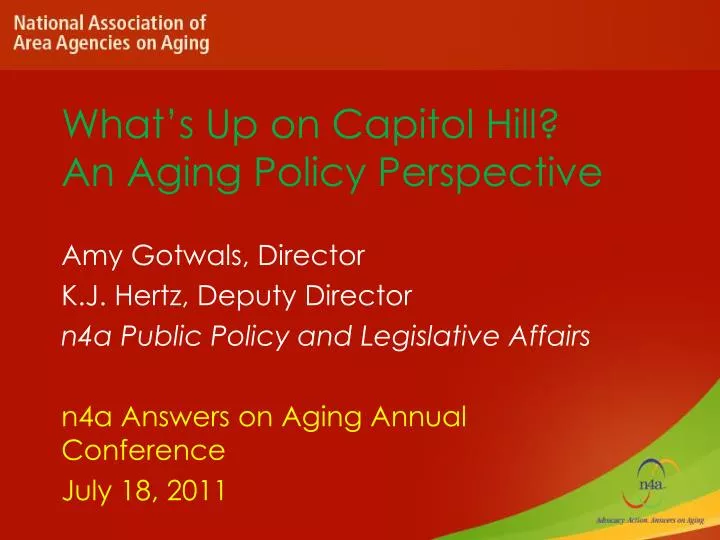 what s up on capitol hill an aging policy perspective