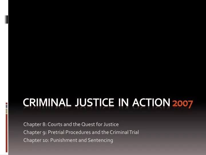 criminal justice in action 2007