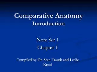 Comparative Anatomy Introduction