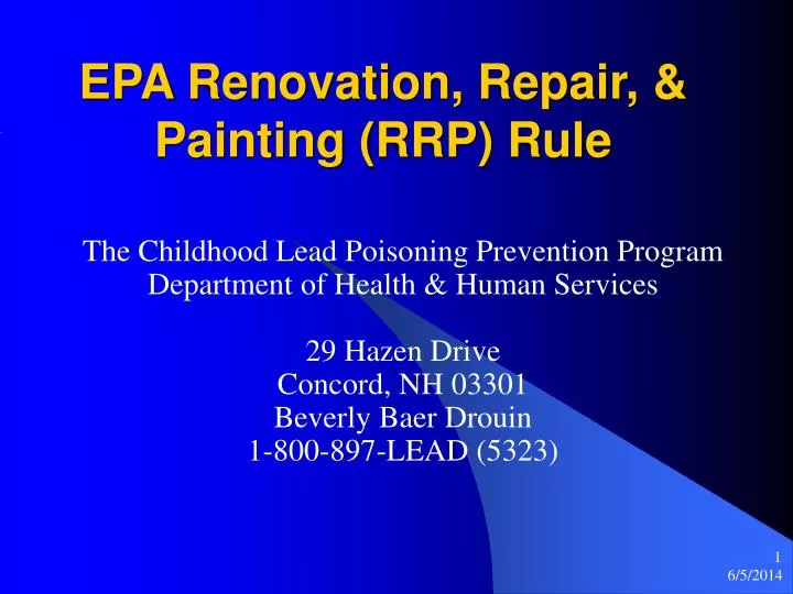 epa renovation repair painting rrp rule