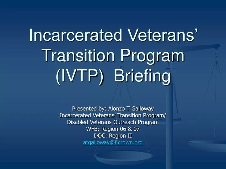 incarcerated veterans transition program ivtp briefing