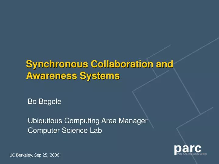synchronous collaboration and awareness systems