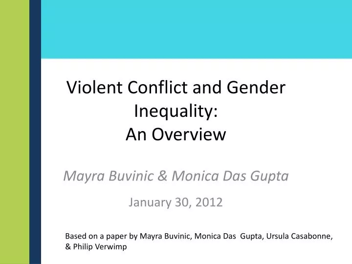 violent conflict and gender inequality an overview