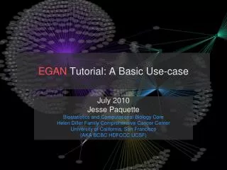 EGAN Tutorial: A Basic Use-case